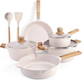 Cookware Set - Large Nonstick Pots and Pans Set Cooking Pot and Pan Set with Lids  Non-stick Granite Cookware Sets Induction Pans for Cooking Kitchenware Set with Frying Pan  8 QT Stockpo