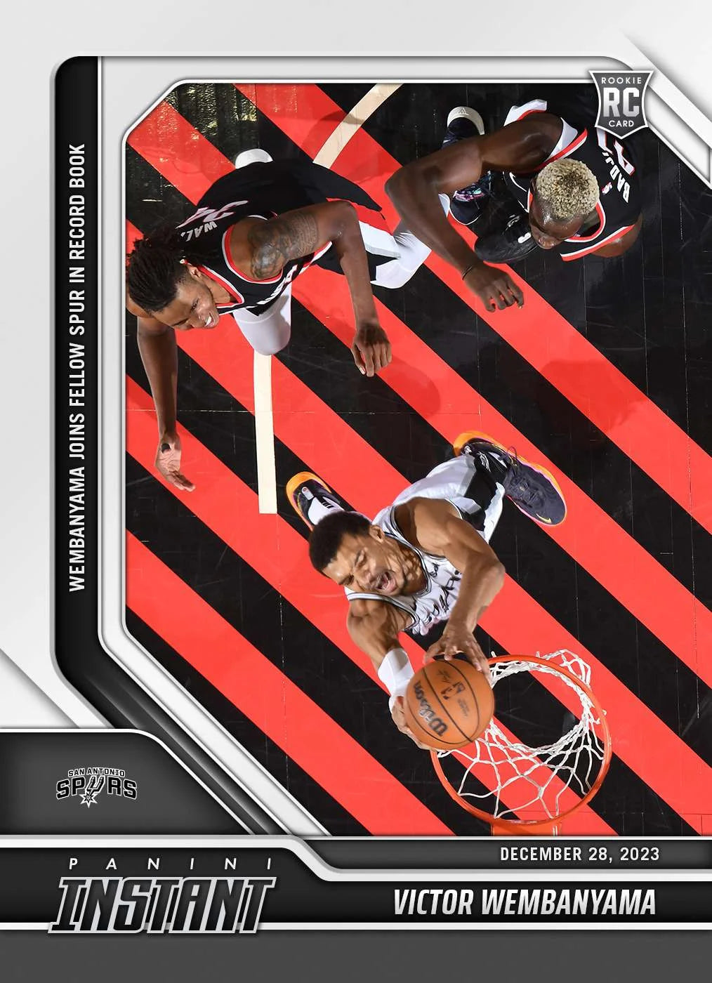 NBA 2023-24 Instant Basketball  Victor Wembanyama #210 (Rookie, Joins Fellow Spur in Record Book)