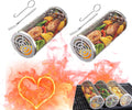 2 Pcs BBQ Rolling Grilling Basket for outdoor grill,Cylindrical stainless steel grill net for for Vegetables and meat,BBQ accessories included£¨M-7.87x3.54x3.54 inch£©