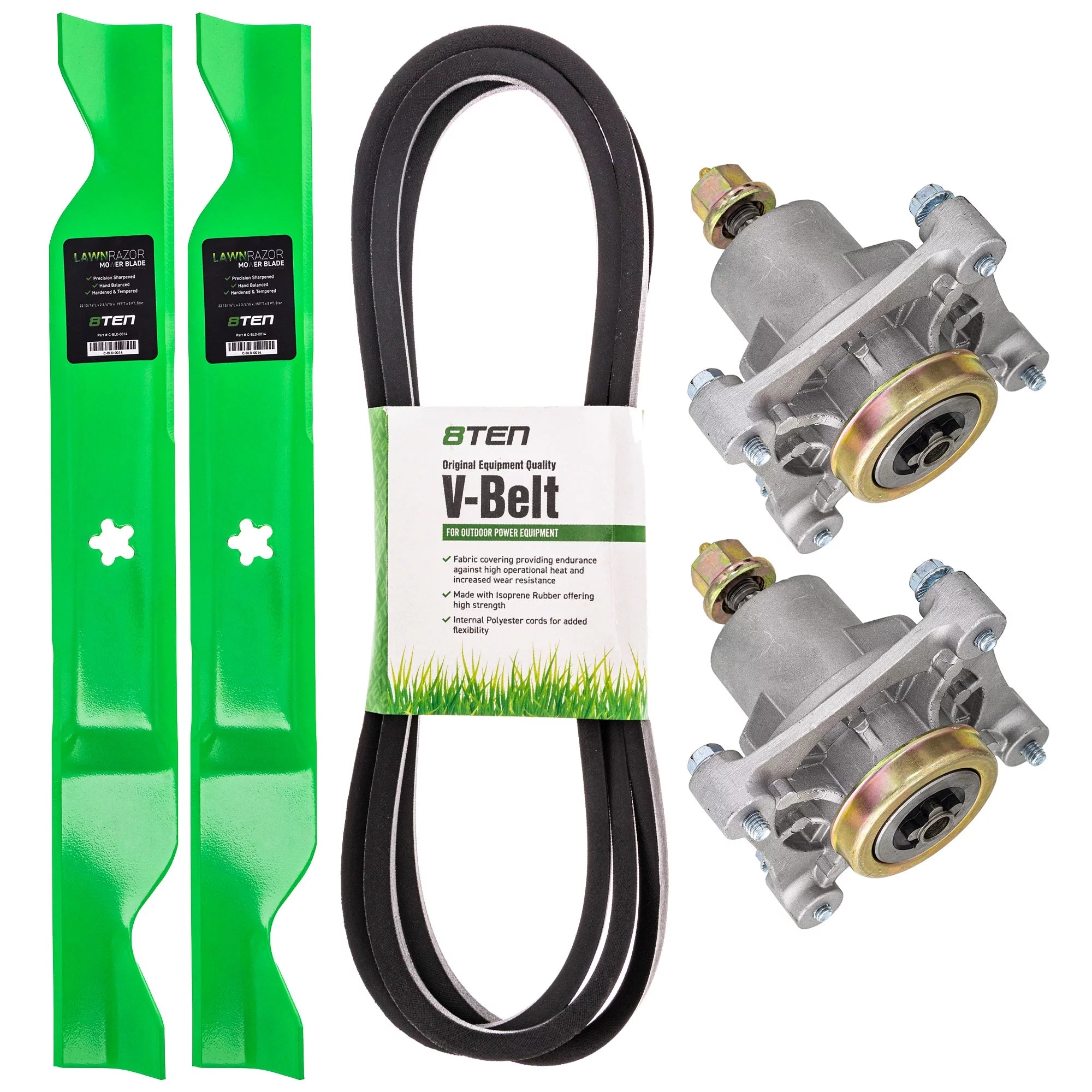 8TEN Deck Rebuild Kit for Husqvarna Poulan 46 inch RZ4623 Z246 RZ4619 RZ5422 RZ4219 RZ4621 Blade Spindle Belt MK1005241