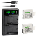 Kastar 2-Pack Battery and LTD2 USB Charger Compatible with Pruveeo DV200 Waterproof Sports Action Camera with WiFi, 4K Video Camcorders, Eken PG1050, SJ4000B, Qumox BAT-412 Battery