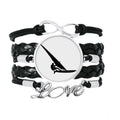 Sports Surfing Sailboat Player Bracelet Love Accessory Twisted Leather Knitting Rope Wristband