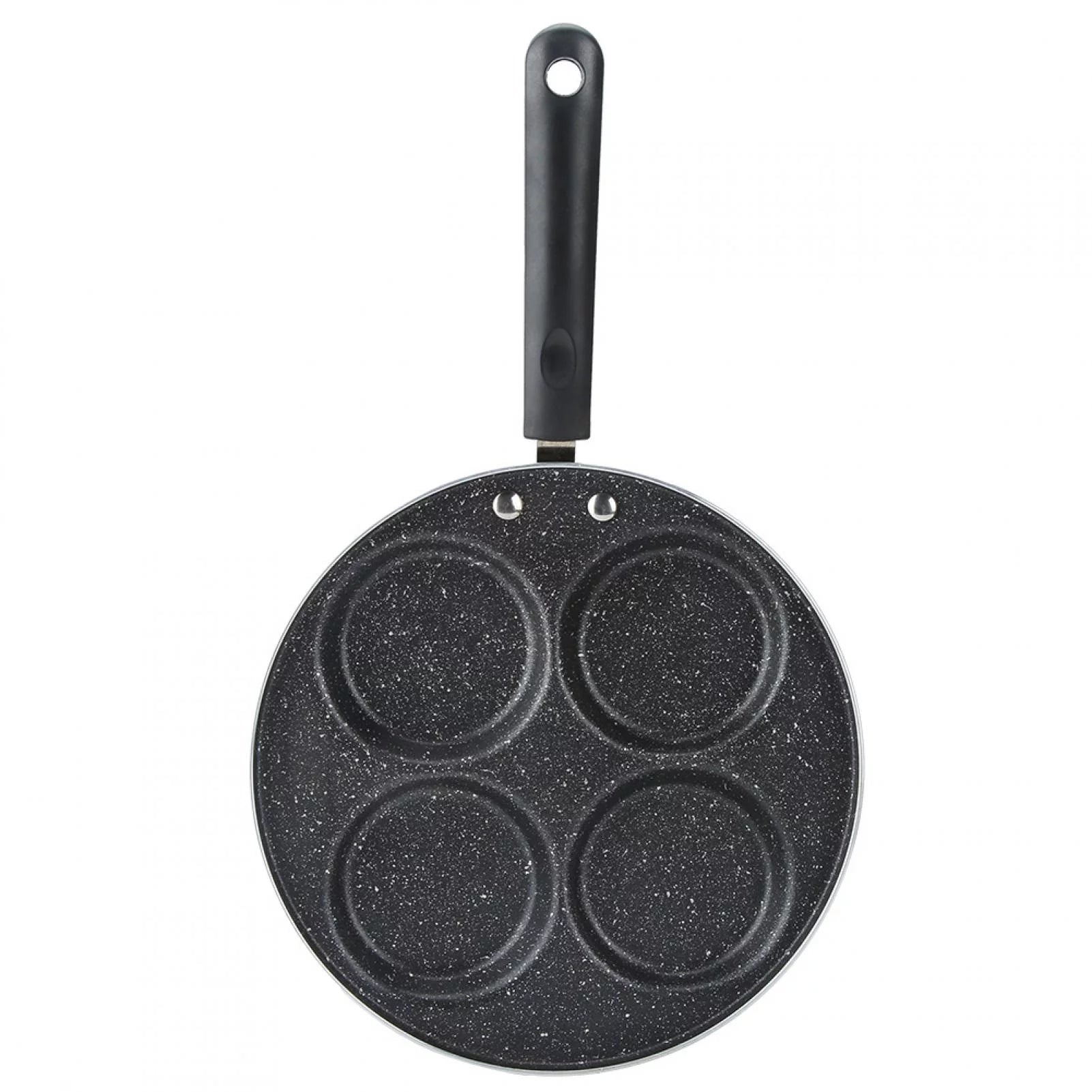 Dekaim Frying Pan, 4 Holes Non Stick Coating Frying Pan Home Kitchen Cookware Cooking Tool for Fried Eggs(4 Round Holes)