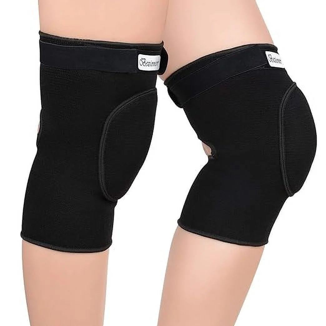 Bezioner Knee Pads Volleyball,Thick Sponge Anti-Slip,Dance Knee Pads for Women Yoga Basketball Football Youth Girls Black S