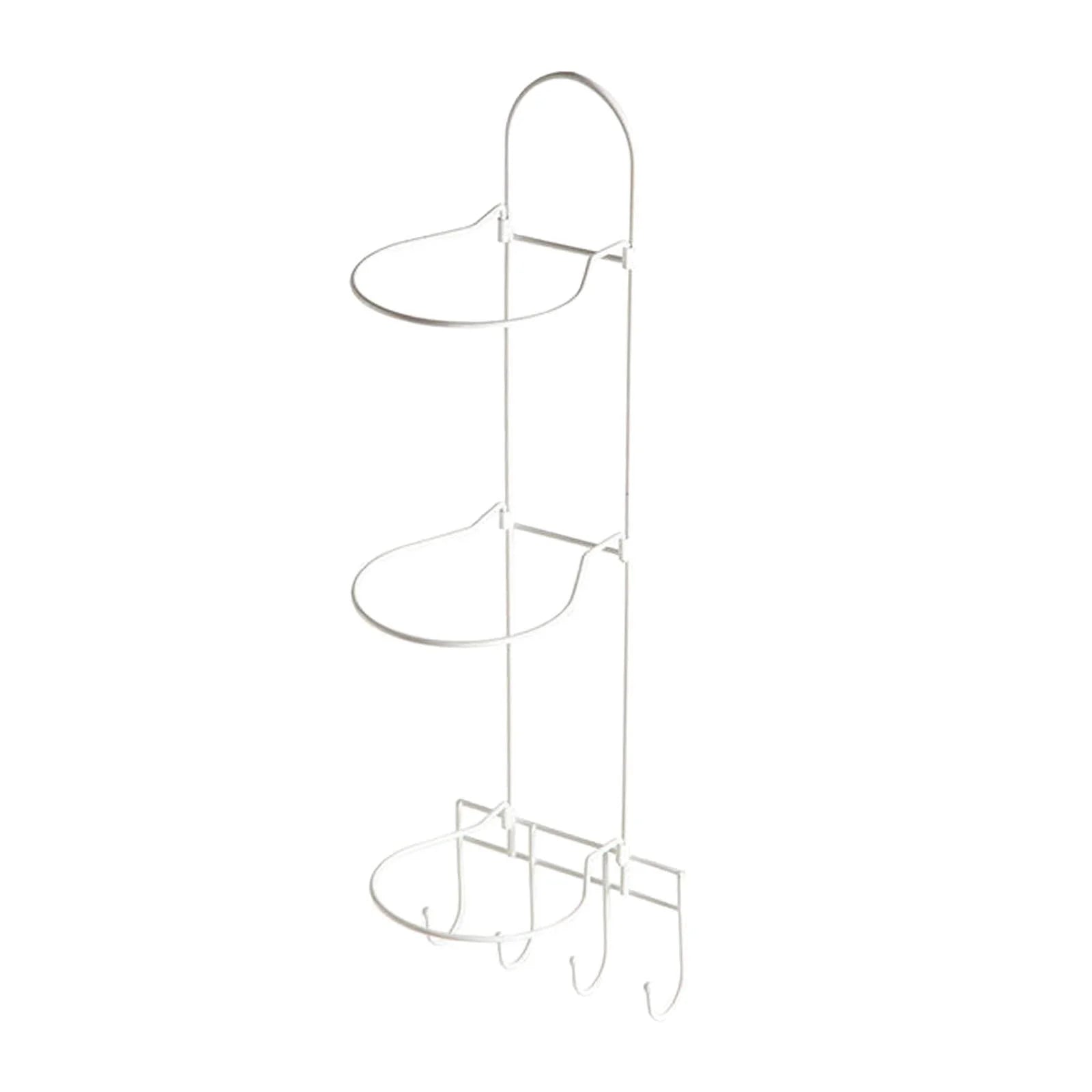 kesoto Basketball Ball Storage Rack Basketball Stand Sturdy with Hooks Multipurpose Ball Shelf Sports Rack for Garage for Basketball White