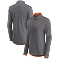 Women's Fanatics Branded  Gray Texas Longhorns Corner Quarter-Zip Top
