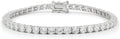 925 Italian Sterling Silver 4mm Tennis Bracelet, Iced Out Round Cut CZ Cubic Zirconia Rhodium Plated Link Chain, Giorgio Bergamo 9