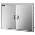 BBQ Access Door 28W x 19H Inch, Double Stainless Steel Outdoor Kitchen Doors for BBQ Island, Grill Station