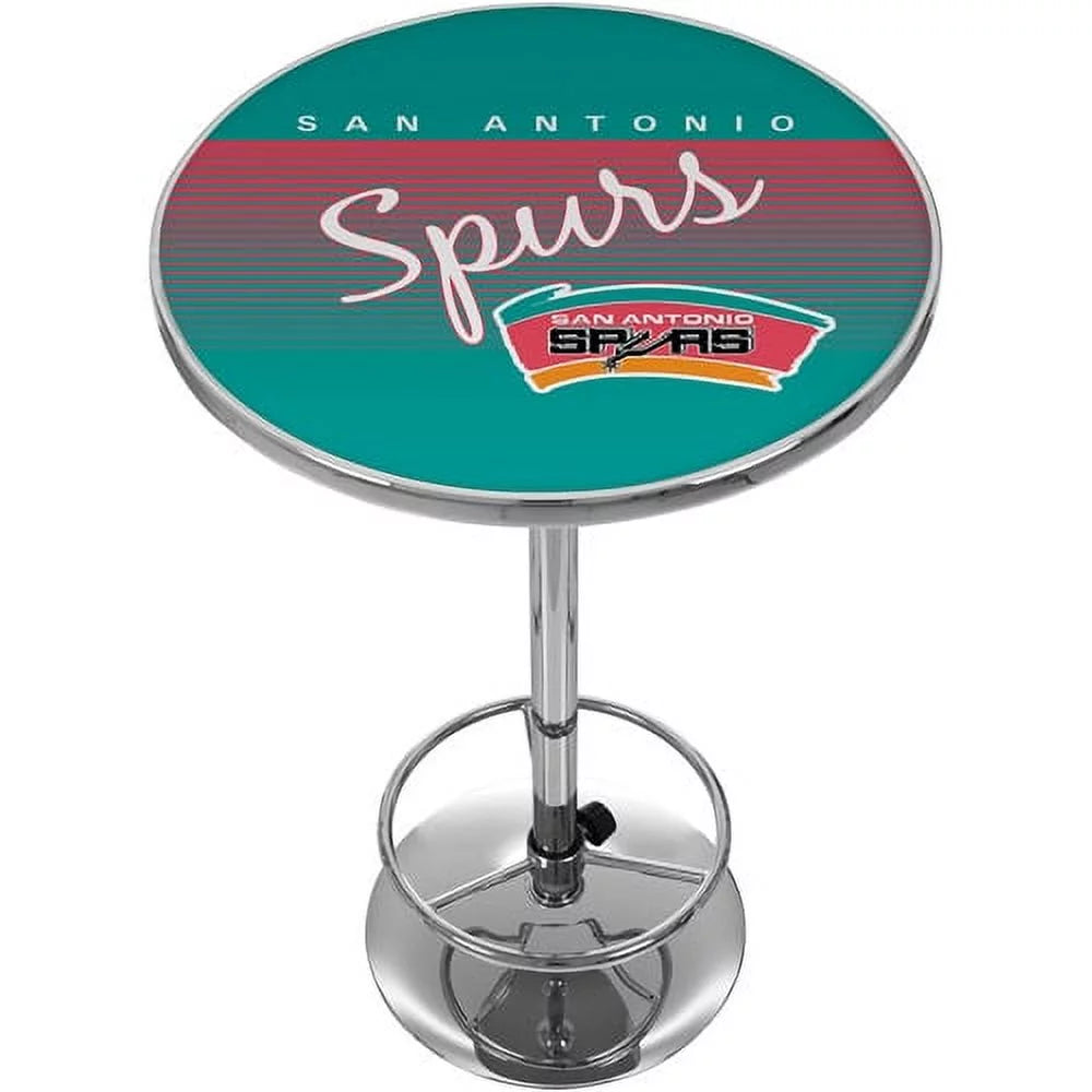 San Antonio Spurs Hardwood Classics Bar Table with Adjustable Footrest and Acrylic Top