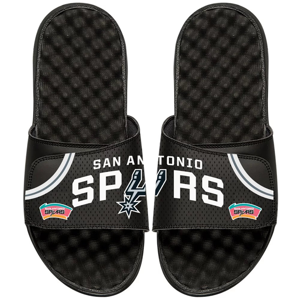 ISlide Black San Antonio Spurs NBA Hardwood Classics Jersey Slide Sandals