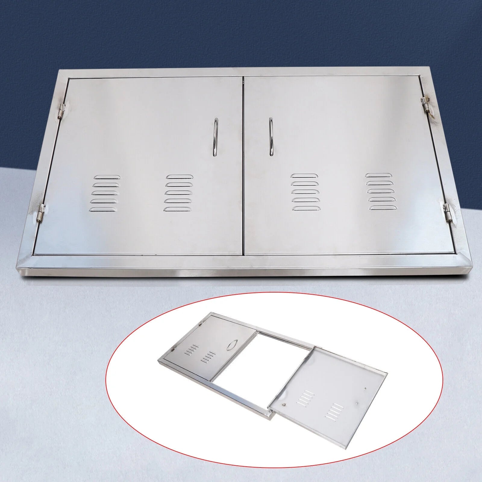 Outdoor 36 x 21 BBQ Island Access Doors Stainless Steel Cabinet Kitchen Doors