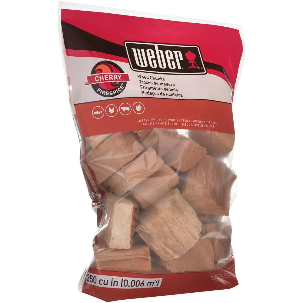 1 PK, Weber FireSpice 350 Cu. In. Cherry Smoking Chunks