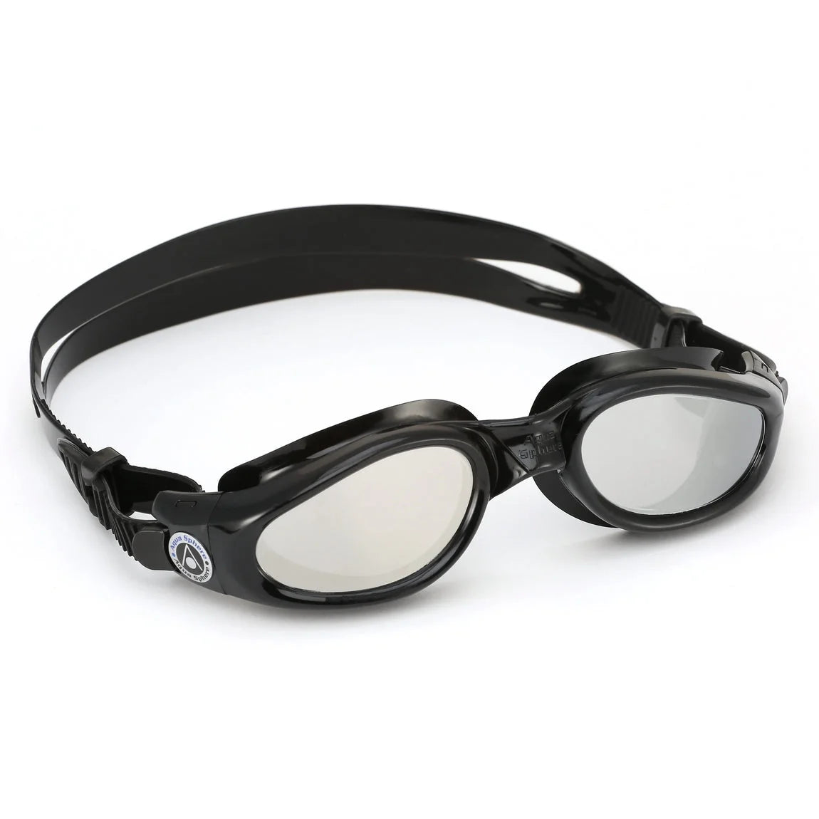 Aqua Sphere Kaiman Silver Titanium Mirror Swim Goggles, Black, 197380