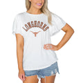 Women's Gameday Couture  White Texas Longhorns Arch Logo Flutter Sleeve Lightweight T-Shirt