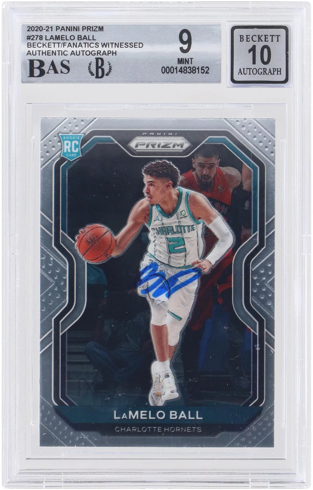 LaMelo Ball Charlotte Hornets Autographed 2020-21 Panini Prizm 2 #278 Beckett Fanatics Witnessed Authenticated 9/10 Rookie Card - Fanatics Authentic Certified