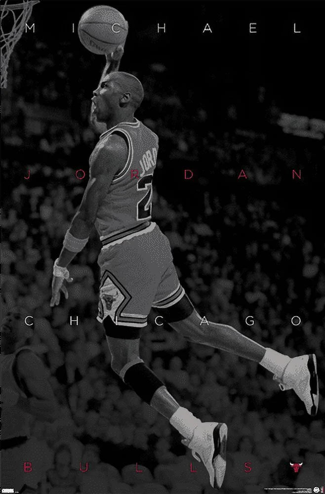 Michael Jordan - Black and White Wall Poster, 22.375 x 34