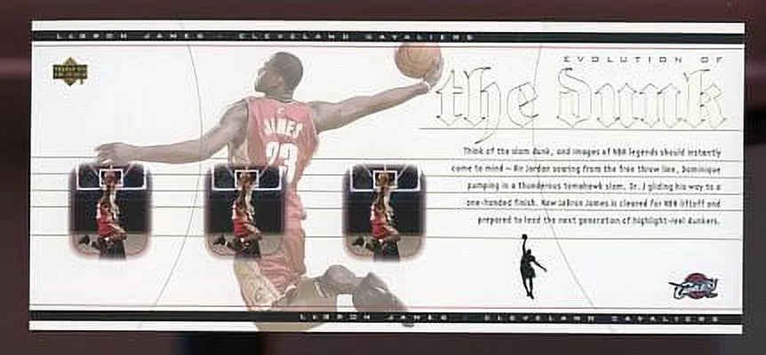 2003 Upper Deck #LJ2 LeBron James Cavaliers Jumbo Rookie Card 8 x 3 1/2