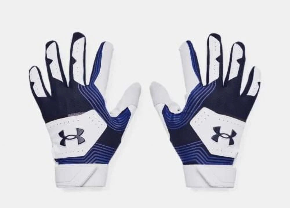 Under Armour Men's UA Clean Up 21 Baseball Batting Gloves 1365461-410 Midnight Navy/White