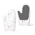 ZNDUO Kitchen Oven Gloves, Durable Heat Resistant Oven Gloves with Quilted Liner Non-Slip Textured Grip Perfect for BBQ, Baking, Cooking and Grilling, Geometric Polka Dot Pattern