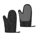 ZNDUO Kitchen Oven Gloves, Durable Heat Resistant Oven Gloves with Quilted Liner Non-Slip Textured Grip Perfect for BBQ, Baking, Cooking and Grilling, Black Circle Geometry