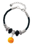 Delight Jewelry Resin 1/2 Softball Daughter Celtic Knot Leather Bead Bracelet, 7+2 Extender