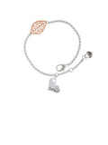 Delight Jewelry Heart with ''Softball'' and AB Crystal - Rose Goldtone Leaf Delicate Bracelet, 6.25+1.75