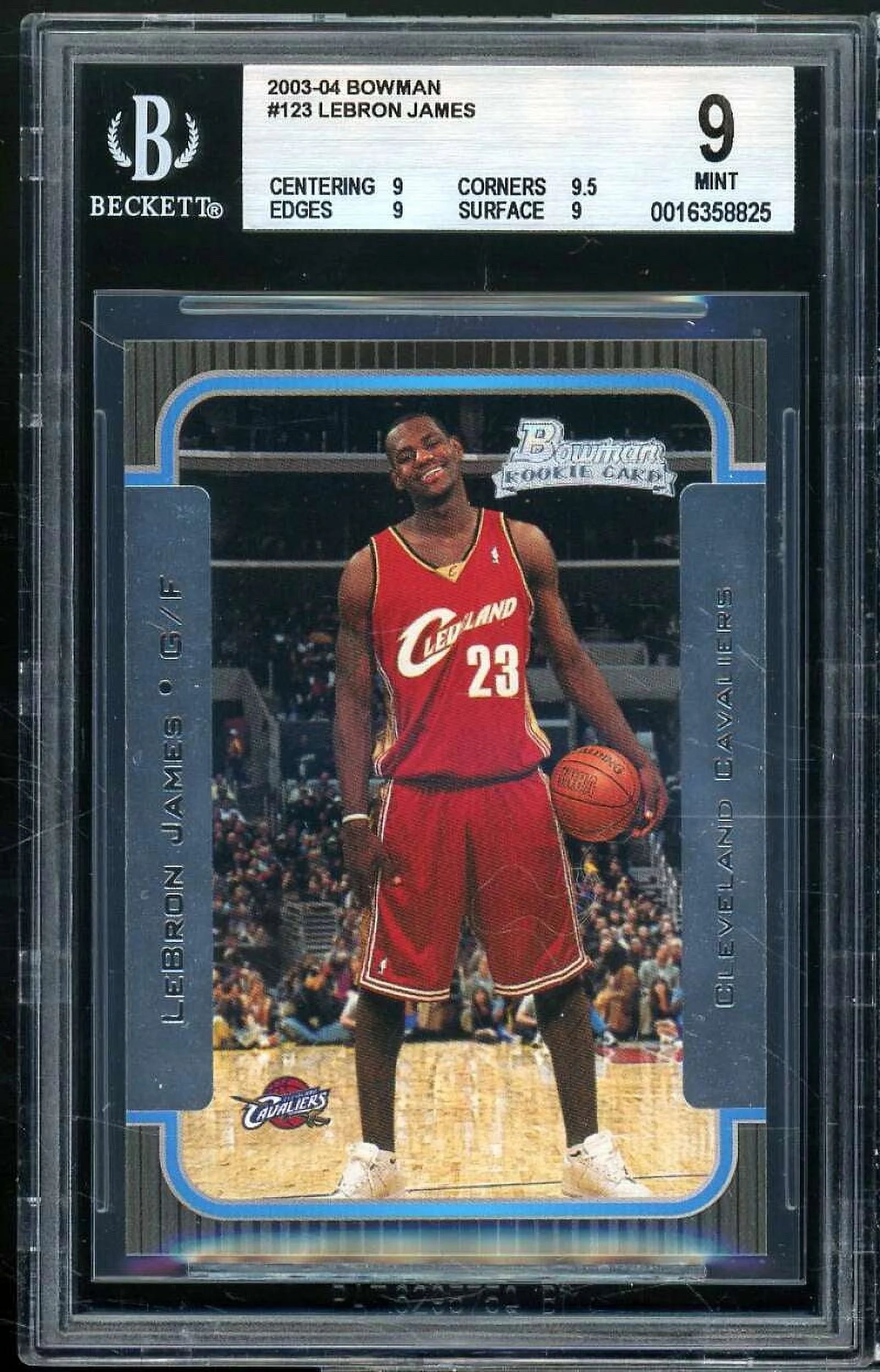 LeBron James Rookie Card 2003-04 Bowman #123 BGS 9 (9 9.5 9 9)