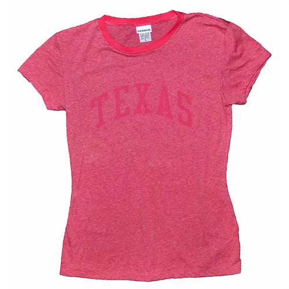 Texas Longhorns T-shirt - Ladies Ringer By League - Dark Pink