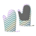 ZNDUO Kitchen Oven Gloves, Durable Heat Resistant Oven Gloves with Quilted Liner Non-Slip Textured Grip Perfect for BBQ, Baking, Cooking and Grilling, Colorful Zigzag Stripes