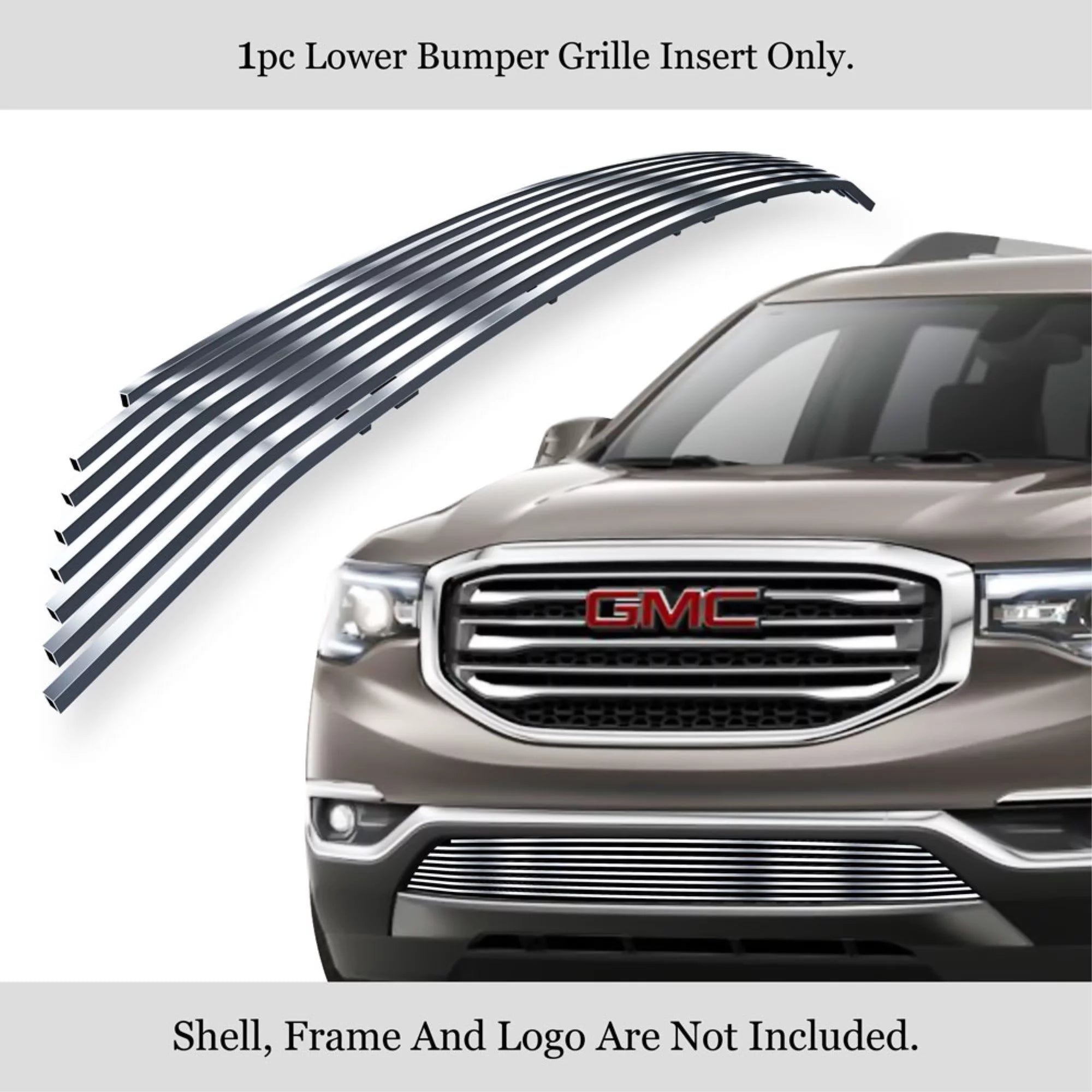 2017-2019 Gmc Acadia 304 Stainless Steel Polished Finish 8X6 Horizontal Billet Stainless Steel Billet Grille