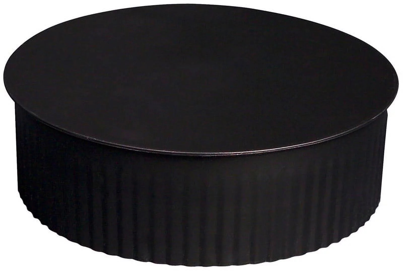 Imperial BM0152 Black Stove Pipe Clean Out Tee Cap With Crimp, 24 Gauge, 7 In. - Quantity 1