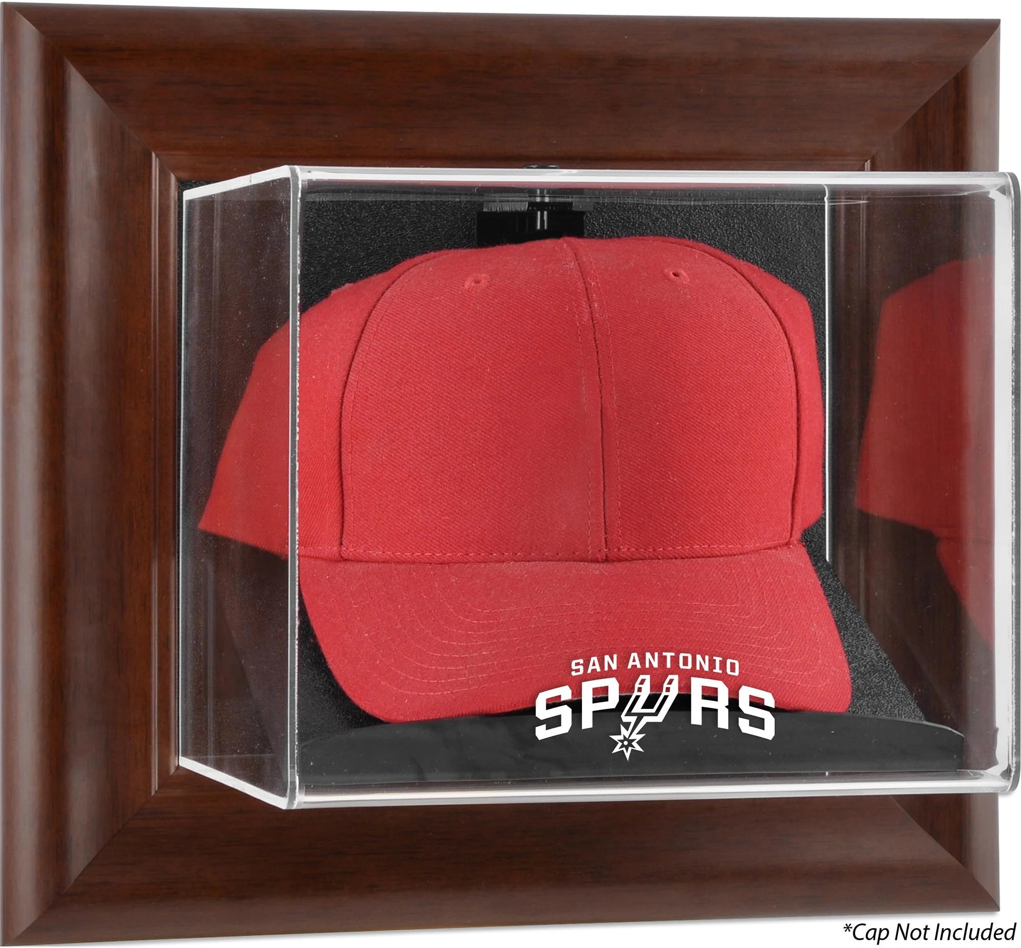 San Antonio Spurs Team Logo Brown Framed Wall-Mounted Cap Case