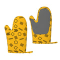 ZNDUO Kitchen Oven Gloves, Durable Heat Resistant Oven Gloves with Quilted Liner Non-Slip Textured Grip Perfect for BBQ, Baking, Cooking and Grilling, Black Line Geometry