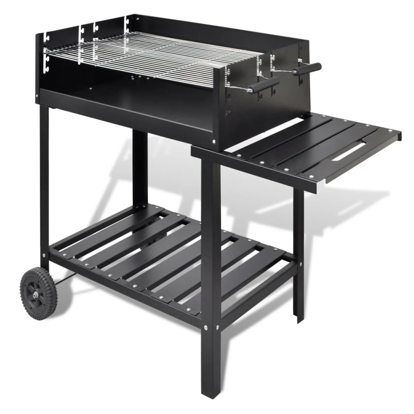 Walmeck Portable BBQ Grill with Wheels, Perfect for Traveling, Cooking and Barbecuing,Camping Barbecue Picnic Terrace in Backyard,Black