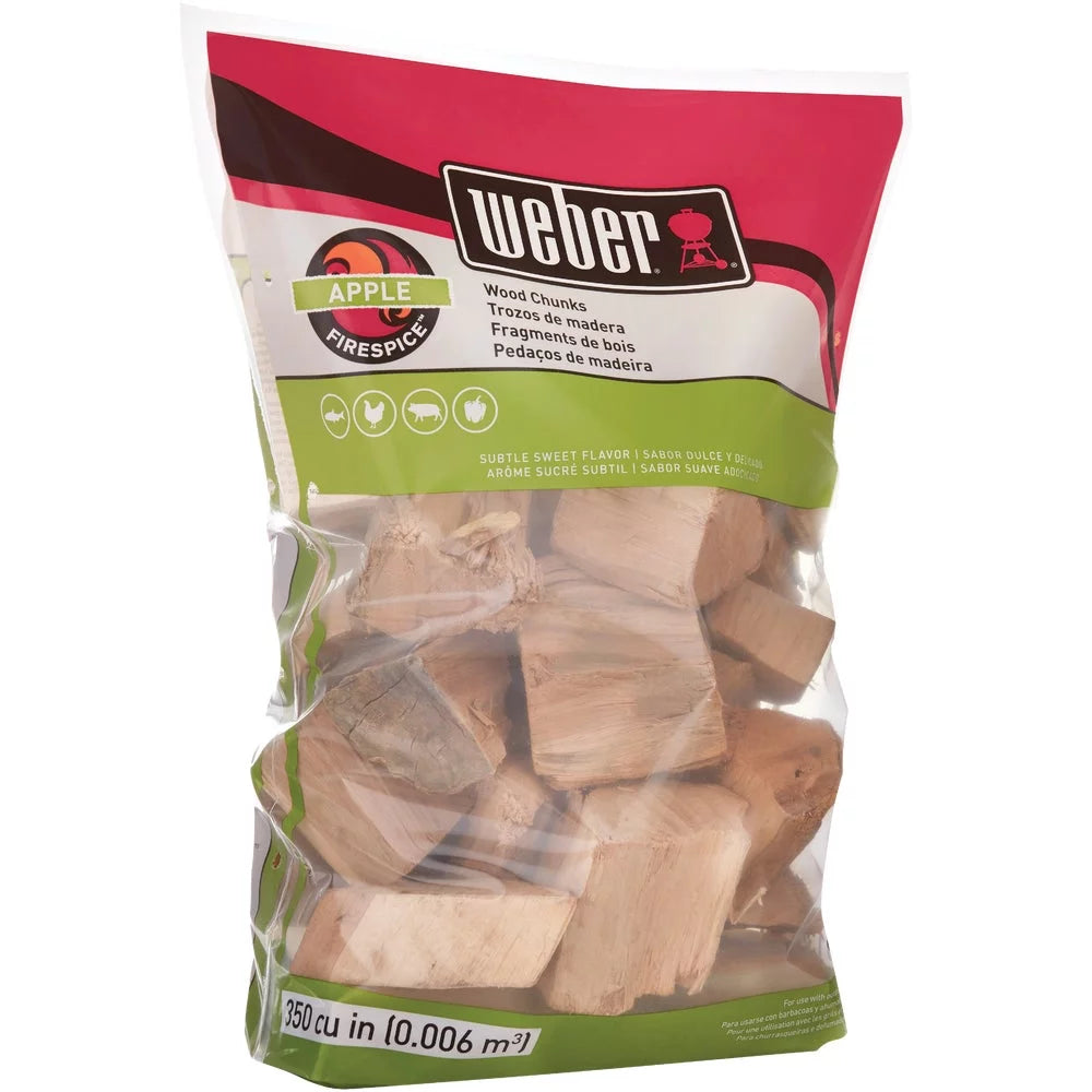 1 PK, Weber FireSpice 350 Cu. In. Apple Smoking Chunks