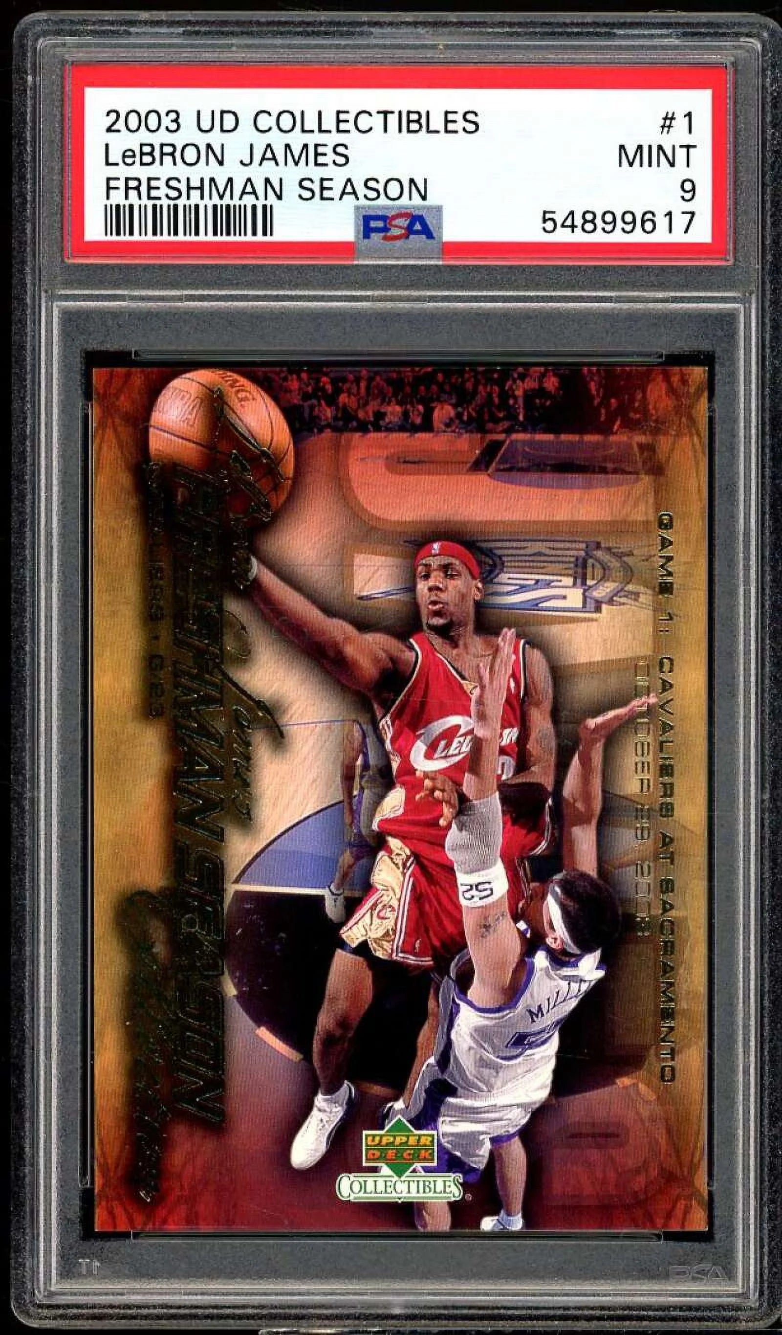 Lebron James Rookie Card 2003 UD Collectibles Freshman Season #1 PSA 9
