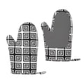 ZNDUO Kitchen Oven Gloves, Durable Heat Resistant Oven Gloves with Quilted Liner Non-Slip Textured Grip Perfect for BBQ, Baking, Cooking and Grilling, Black White Seamless Texture
