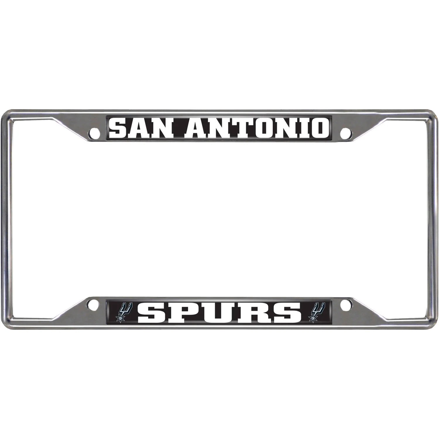 Fanmats 14892 San Antonio Spurs Chrome Metal License Plate Frame 6.25inx 12.25in