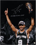 Tony Parker San Antonio Spurs Autographed 16 x 20 Holding 2007 NBA Finals MVP Trophy Spotlight Photograph - Fanatics Authentic Certified