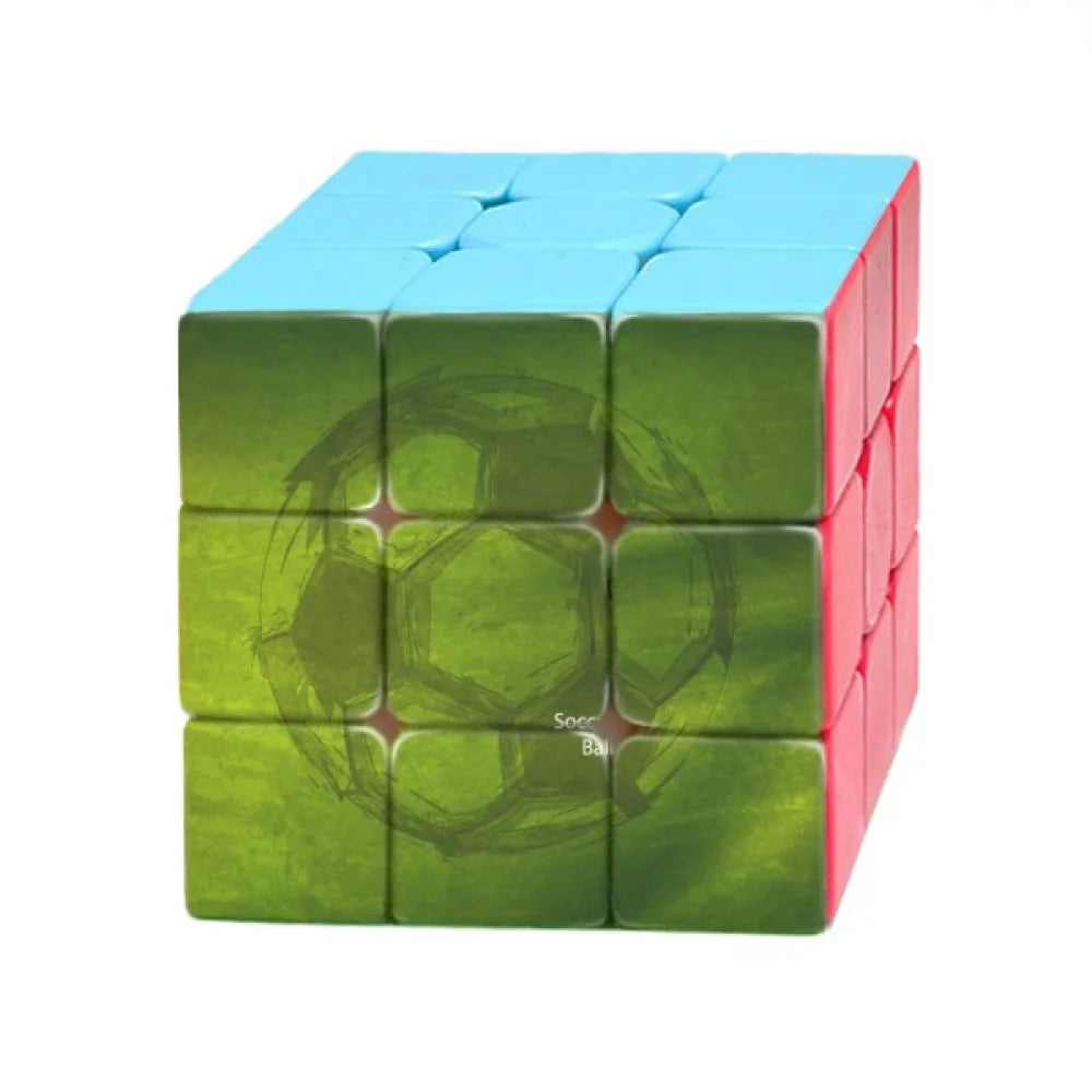 Soccer Football Sports Green Magic Cube Puzzle 3x3 Toy Game Play