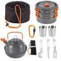 Willstar Camping Cookware Kit Outdoor Aluminum Cooking Set for 2 to 3 People Non Stick Folding Camping Pans and Pots Travelling Camping Hiking Picnic BBQ Orange-Orange