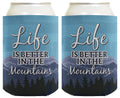 ThisWear Hiking Camping Accessories Life Is Better in the Mountains 2-pack Coolie Drink Coolers Coolies Multi