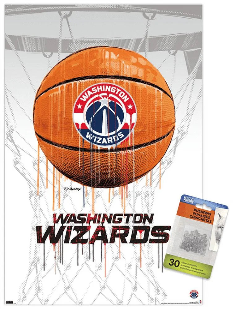 NBA Washington Wizards - Drip Basketball 21 Wall Poster with Pushpins, 14.725 x 22.375