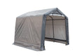 Weatherfast 8'x8'x7' All Season Steel Frame Peak Roof Outdoor Storage Garden Shed with Waterproof Gray Cover and Heavy Duty Anchors
