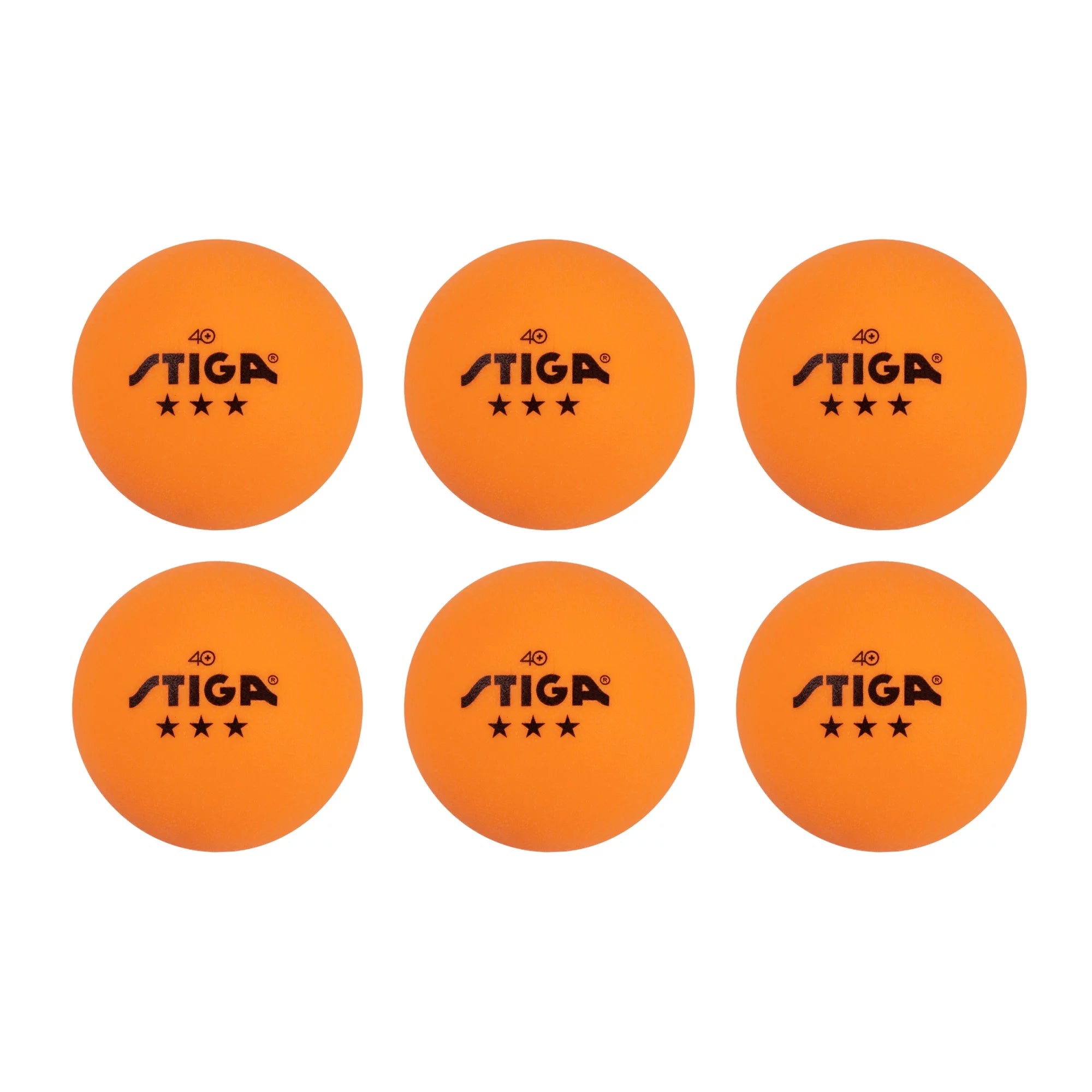 STIGA 3-Star Orange Table Tennis Balls (6-Pack)