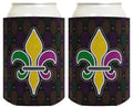 ThisWear Mardi Gras Party Supplies Mardi Gras Tri-Color Fleur-de-lis 2-pack Can Coolies Drink Coolers Multi
