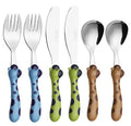 6-Piece Children's Cutlery Set, Stainless Steel, 2 Forks, 2 Safety Knives, 2 Spoons