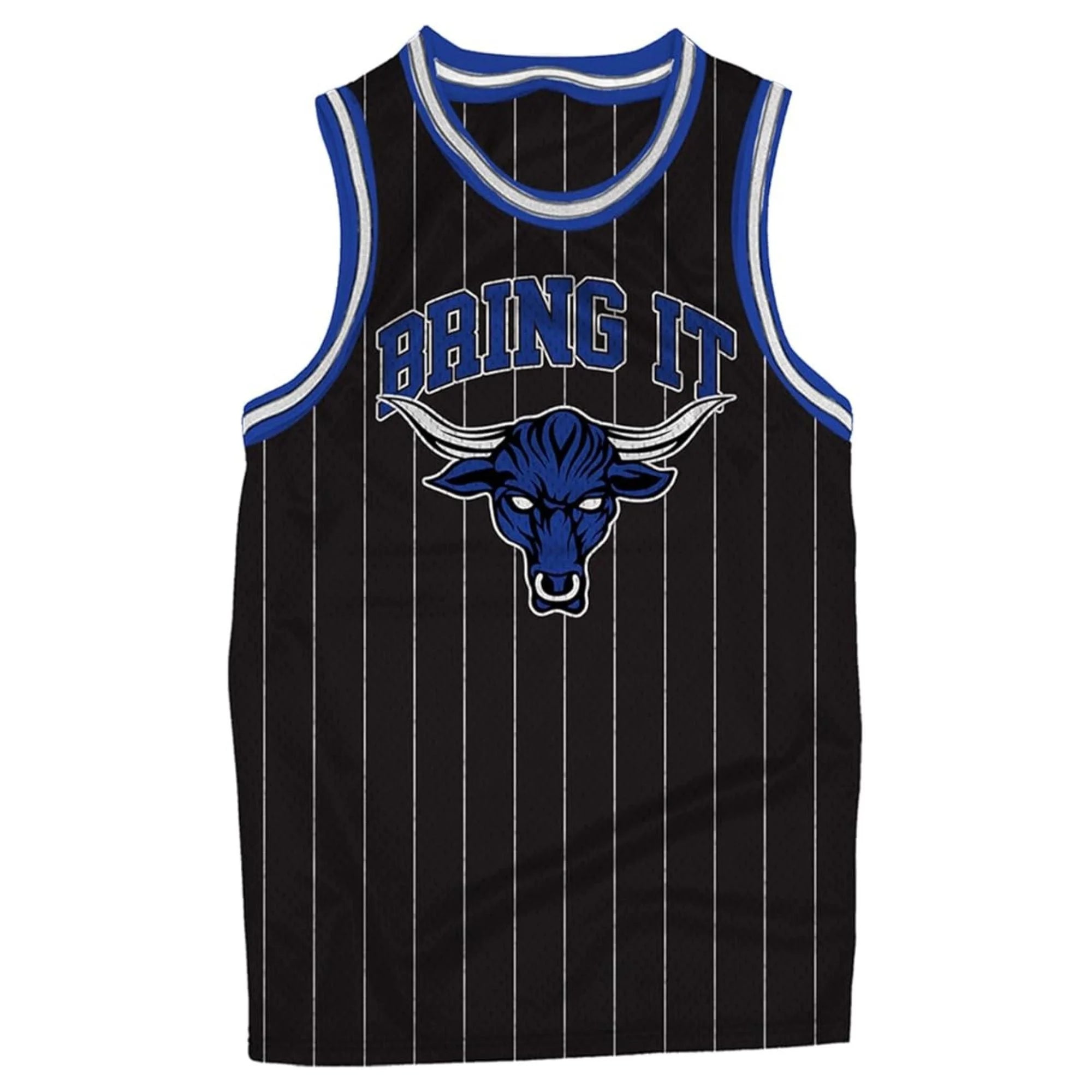 WWE Mens The Rock Basketball Jersey, Printed Bull Tank Top Shirt Black - L