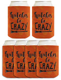 ThisWear Witchy Gifts Witches Be Crazy Witch Themed Halloween Coolies 6-pack Can Coolies Drink Coolers Orange