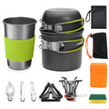 AL Alloy Camping Cookware Set, Portable Mess Kit for Camping and Picnics, Mesh Bag for Storage and Transport